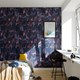 4MURS Papier peint intissé Building Noir et bleuet