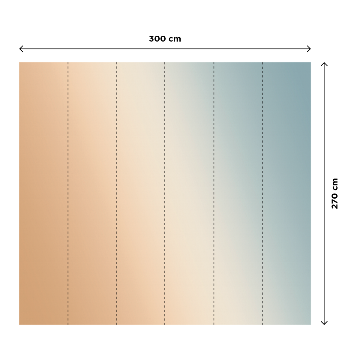 4MURS Papier peint panoramique XL Meora Bleu et ocre Mat