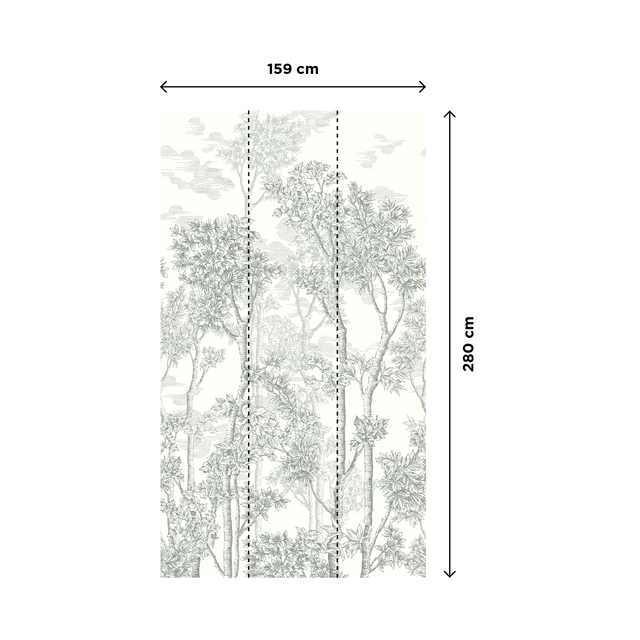 4MURS Papier peint panoramique L ERNEST TREE 159 x 280 cm