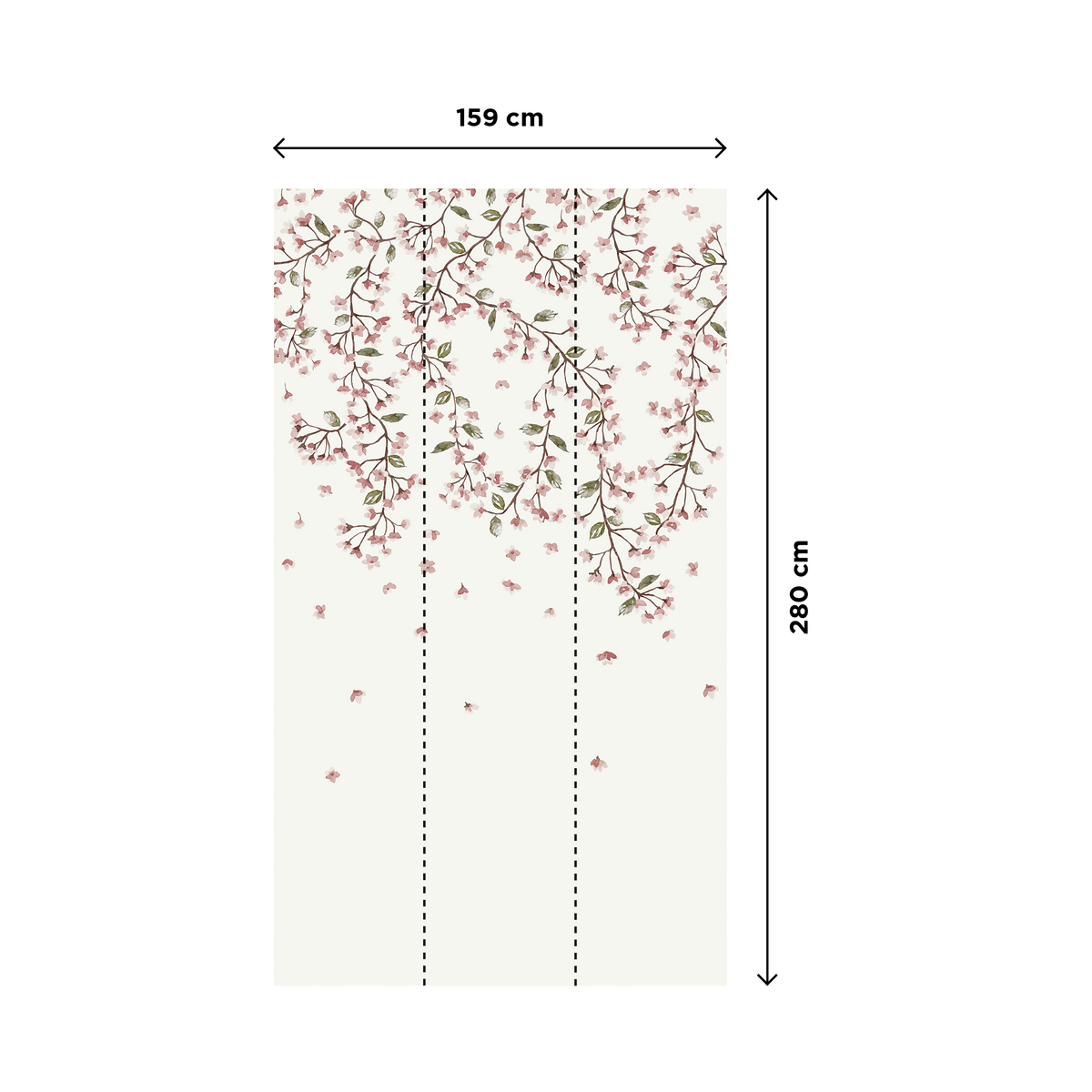 4MURS Papier peint panoramique L Lady blossom Rose poudré Satiné