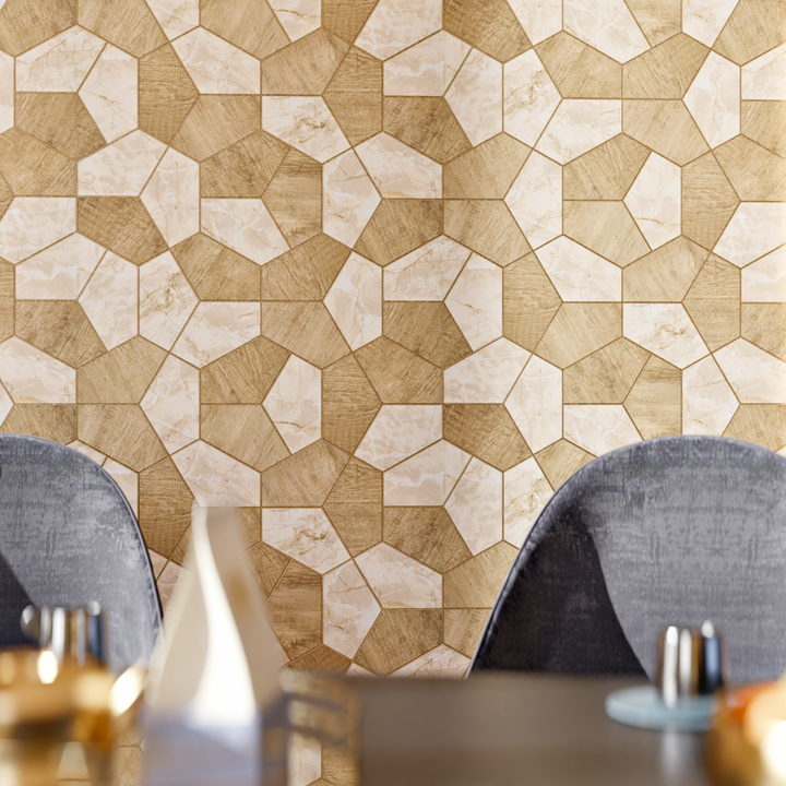 4MURS Papier peint intissé Lowell Beige et brun