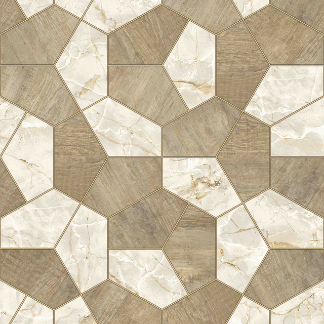 4MURS Papier peint intissé LOWELL coloris beige et brun