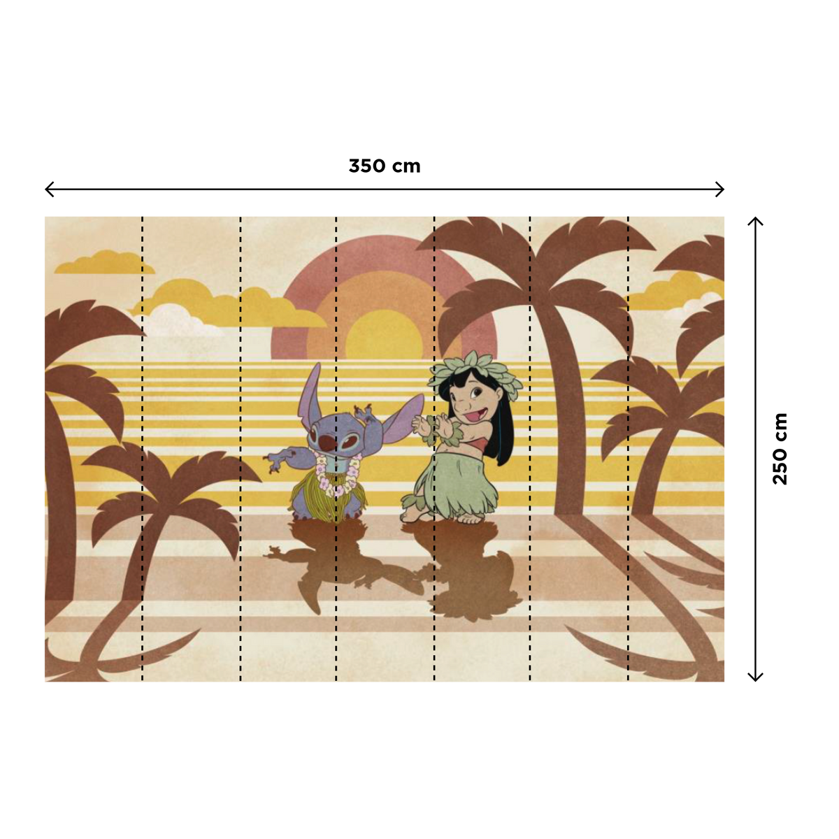 Papier peint panoramique XL Lilo&stitch Multicolore Mat