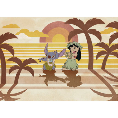 Papier peint panoramique XL Lilo&stitch Multicolore Mat