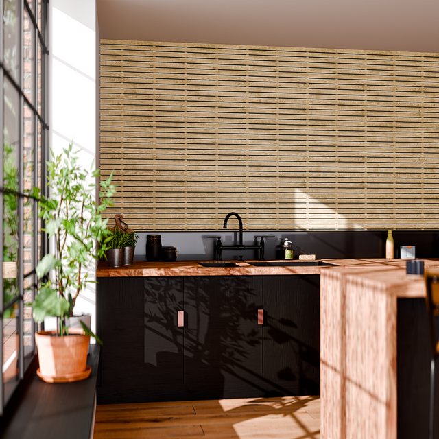 Papier peint PANNEAU BOIS coloris bois clair