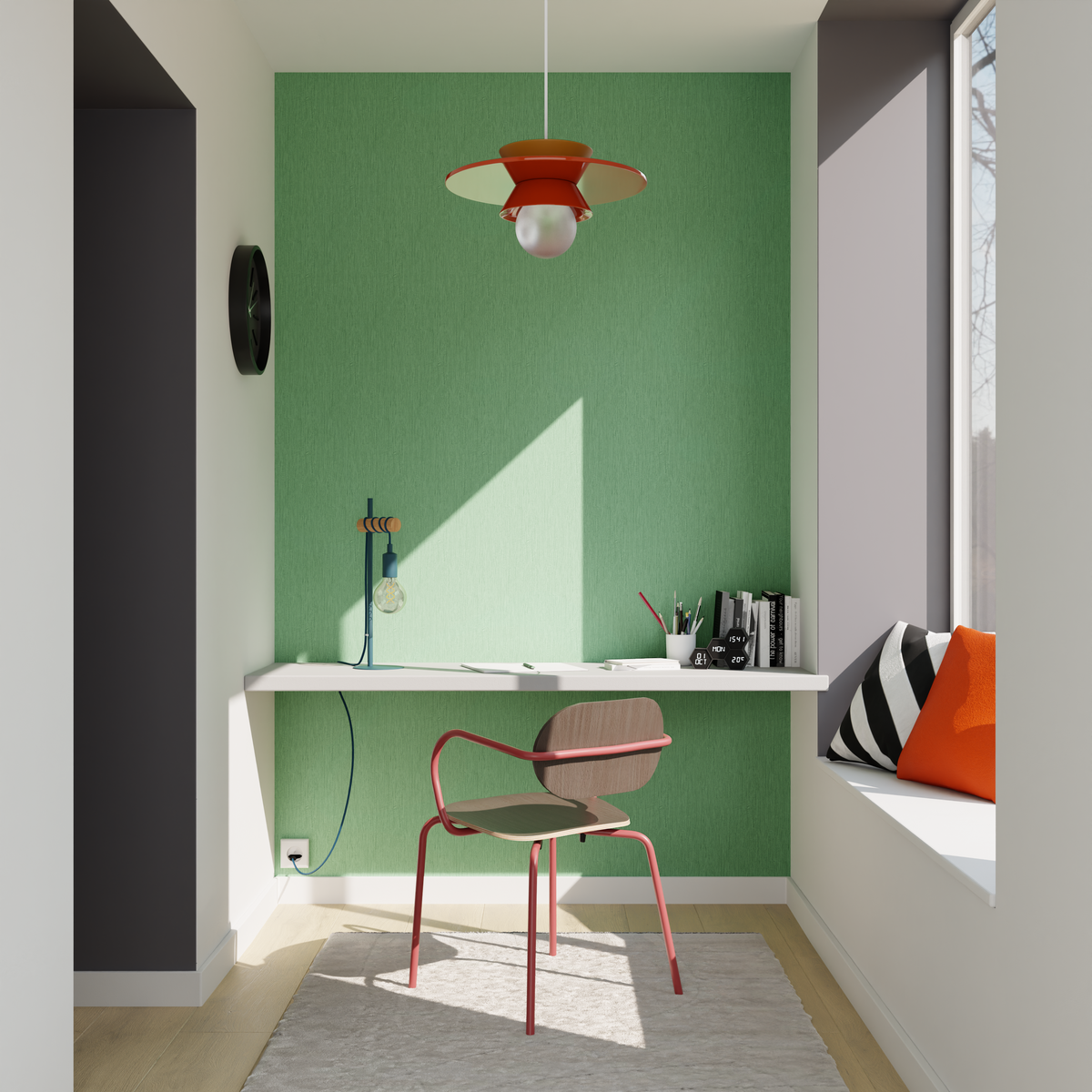 Papier peint Panama Vert amande Lisse