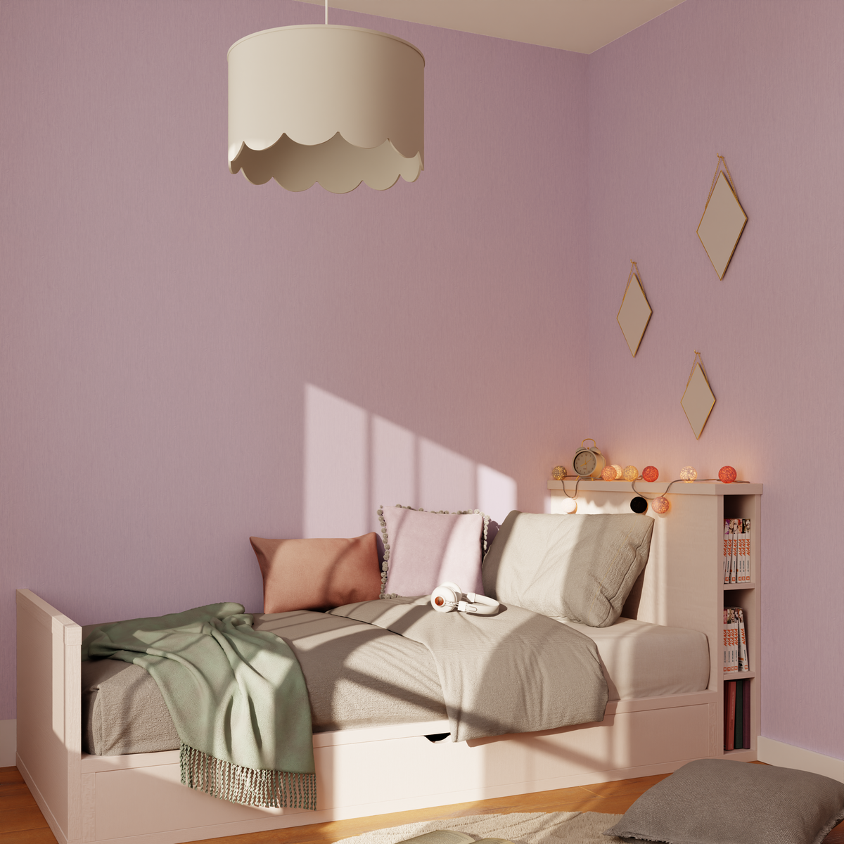 Papier peint Panama Mauve clair Lisse