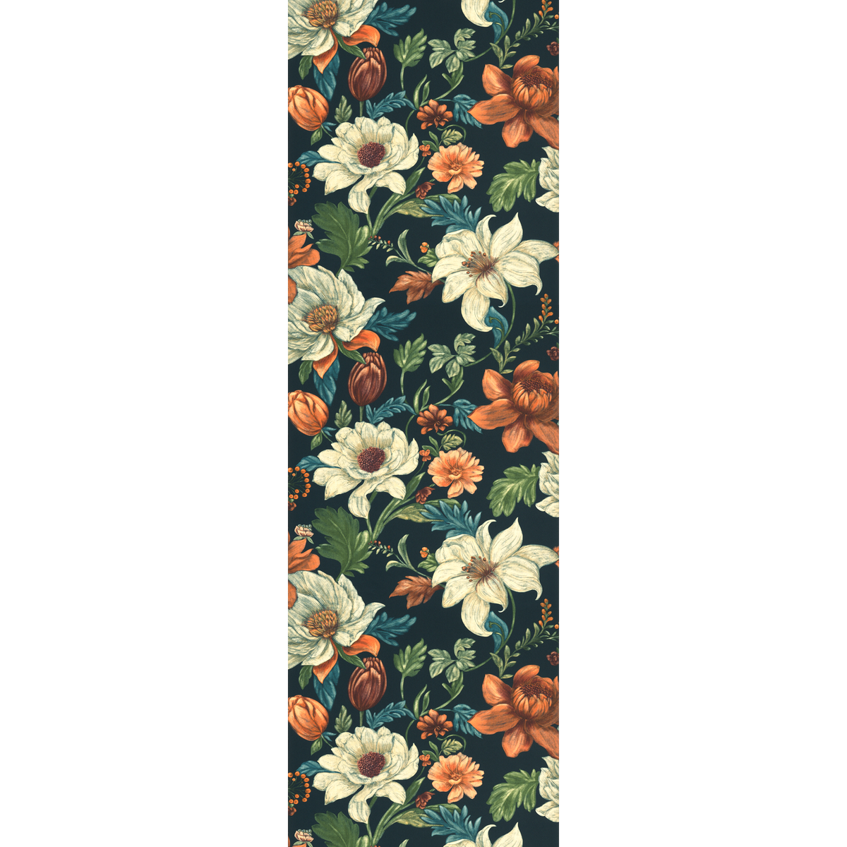 Papier peint intissé Anéma Bleu profond et orange brûlée