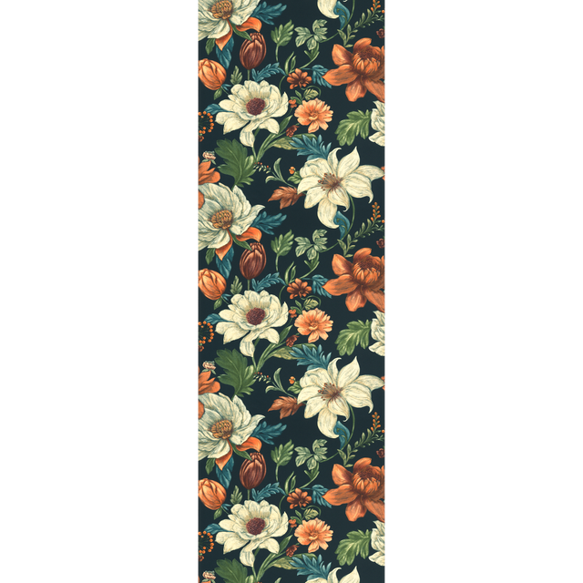 Papier peint intissé ANÉMA bleu profond et orange brûlée