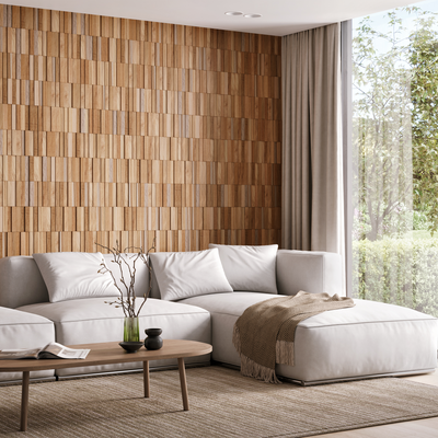 Plaque murale en bois Ultrawood teak vertical Marron