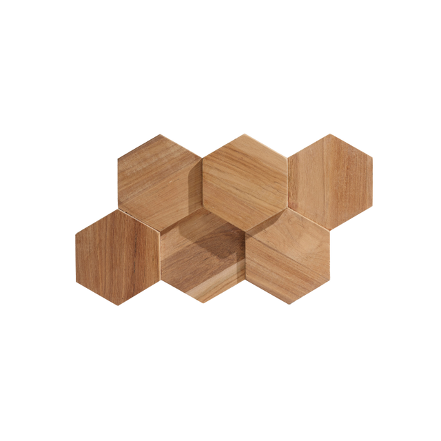 Plaque murale en bois ULTRAWOOD TEAK HEXAGON marron