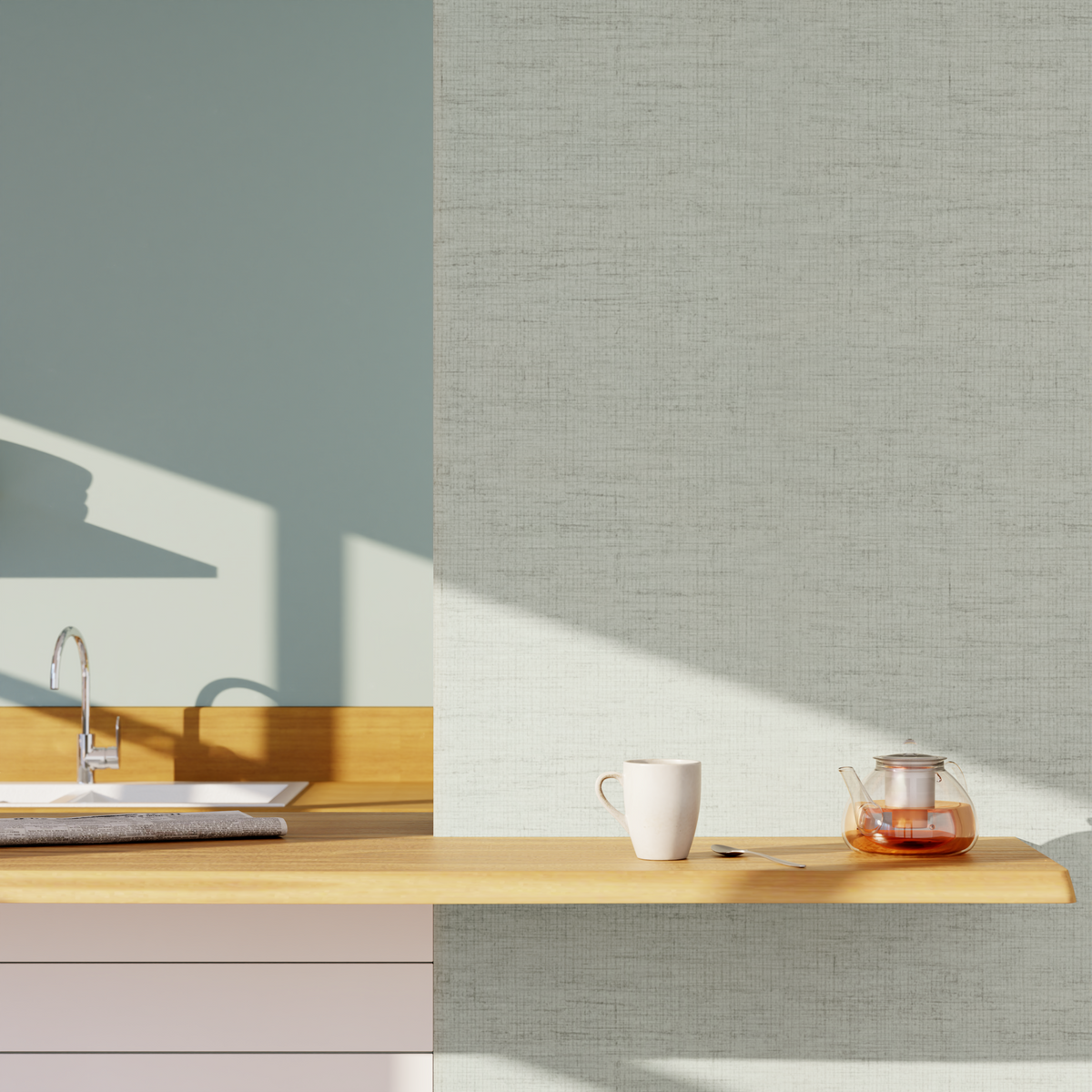 Papier peint intissé Bakary Blanc cassé Trame