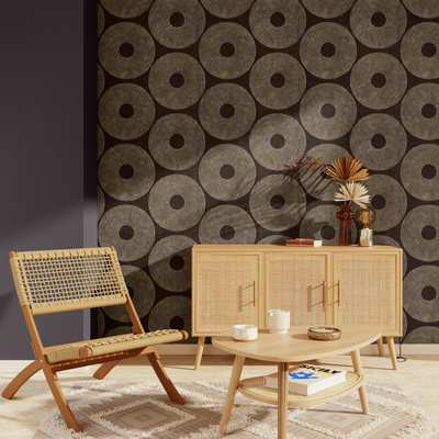 4MURS Papier peint intissé Kuna Noir et doré