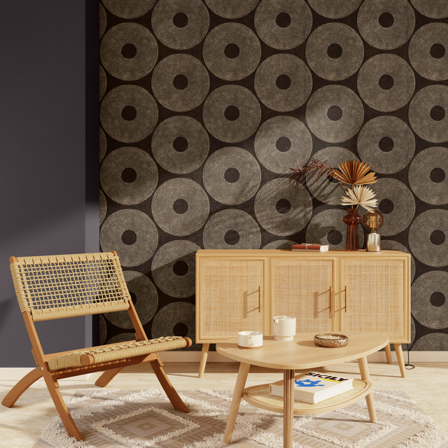 4MURS Papier peint intissé KUNA coloris noir et doré