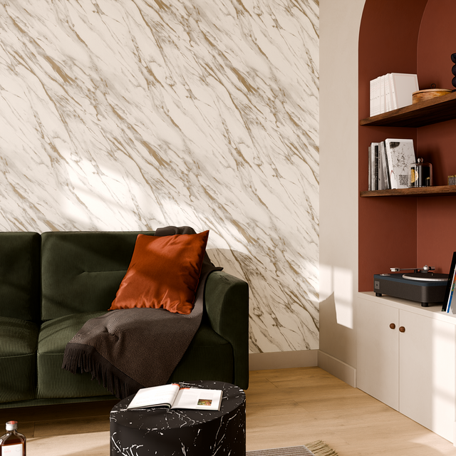 Papier peint CARRARA coloris blanc