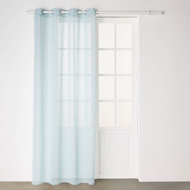 Voilage PROCIDA coloris bleu aqua 140 x 240 cm