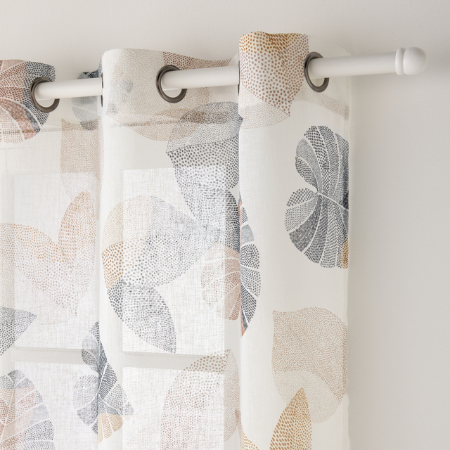 Voilage BAKARI coloris BLEU / BRUN 140 x 240 cm