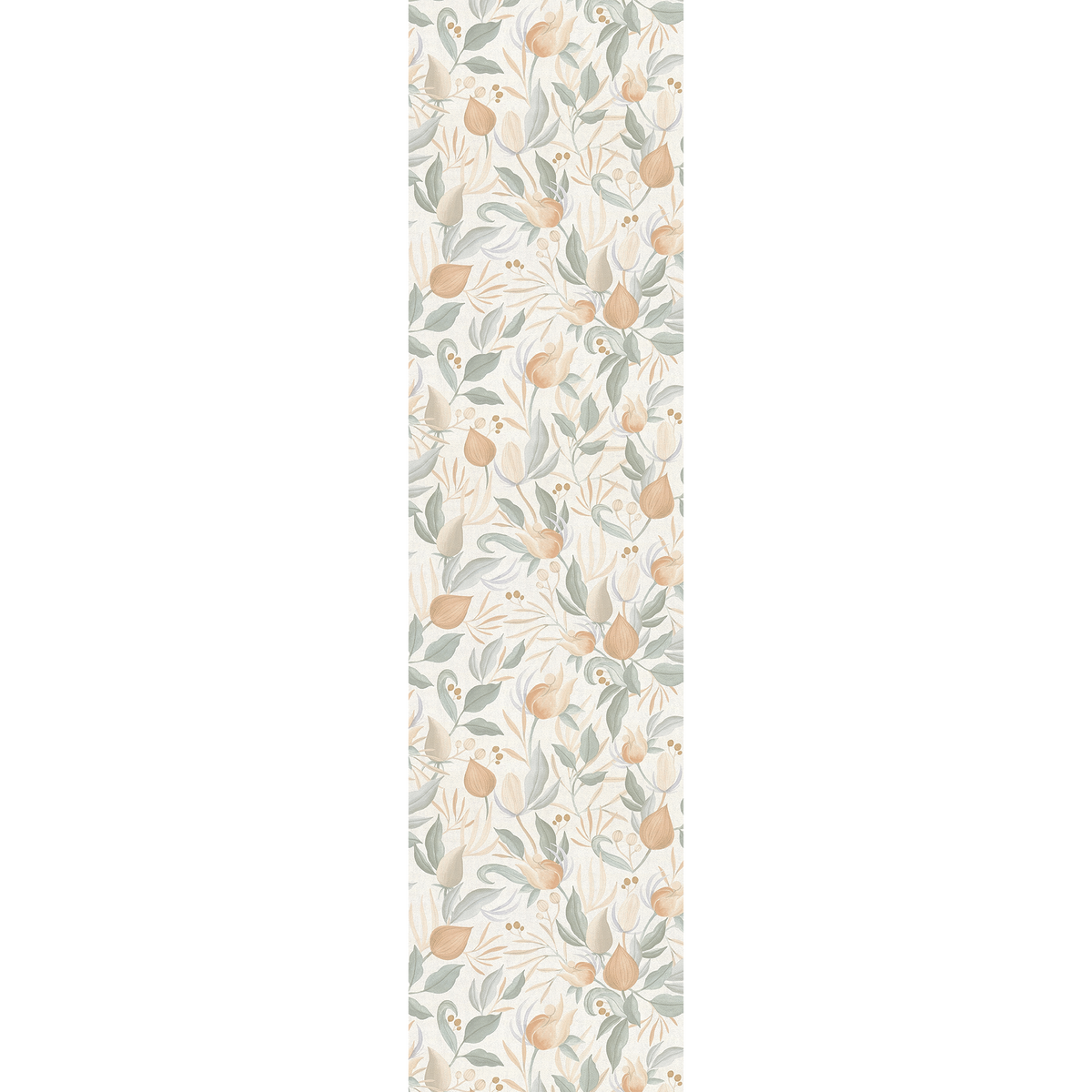 COSMOLIVING Papier peint intissé Still bloom Vert de gris et rose orangé