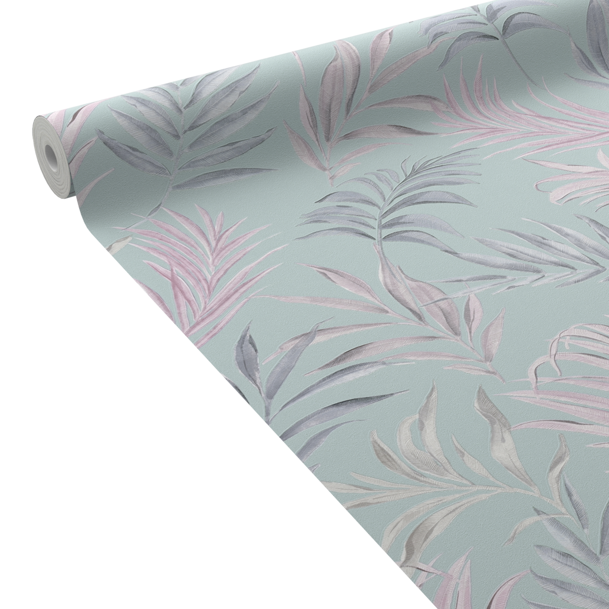 COSMOLIVING Papier peint intissé Midnight botanica Bleu azurin et mauve clair