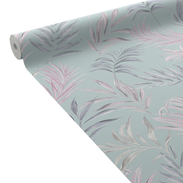 CosmoLiving Papier peint intissé MIDNIGHT BOTANICA bleu azurin et mauve clair