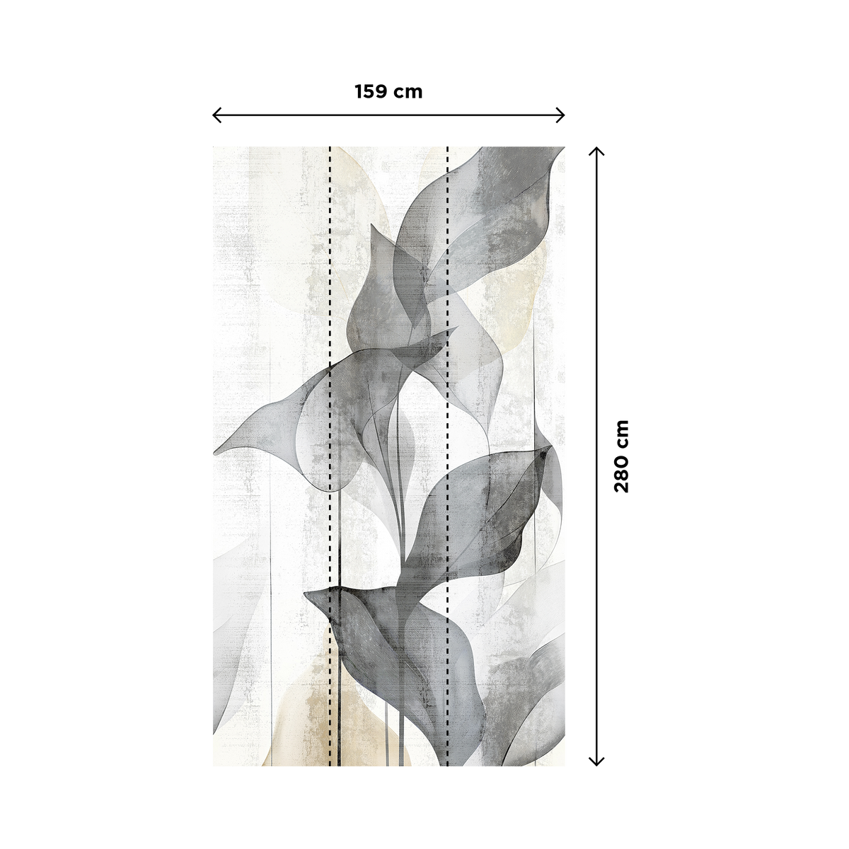 COSMOLIVING Papier peint panoramique L Translucent grace Blanc grisé et anthracite Satiné