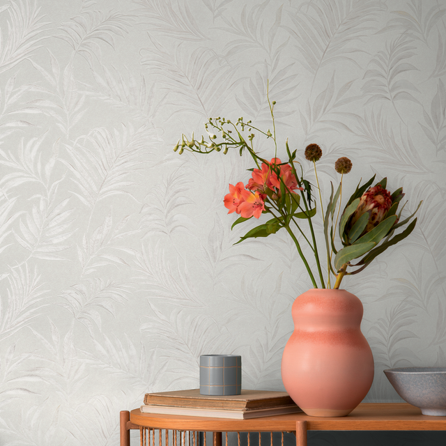 CosmoLiving Papier peint intissé MIDNIGHT BOTANICA blanc