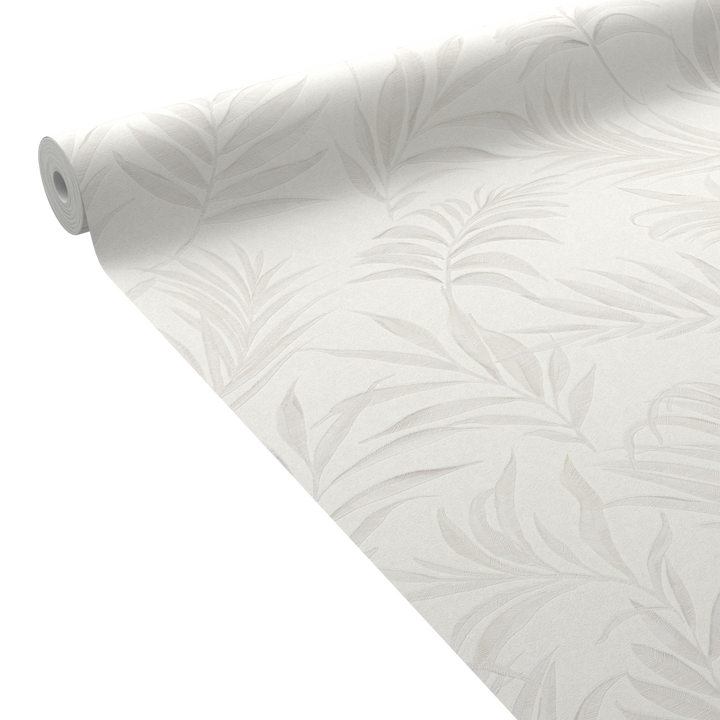 COSMOLIVING Papier peint intissé Midnight botanica Blanc