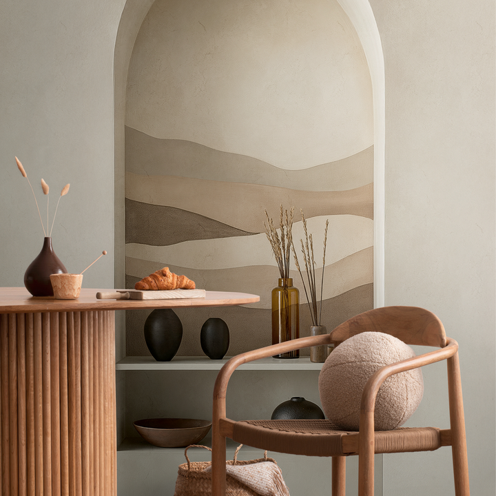 COSMOLIVING Papier peint panoramique L Clay mirage Sable beige Satiné