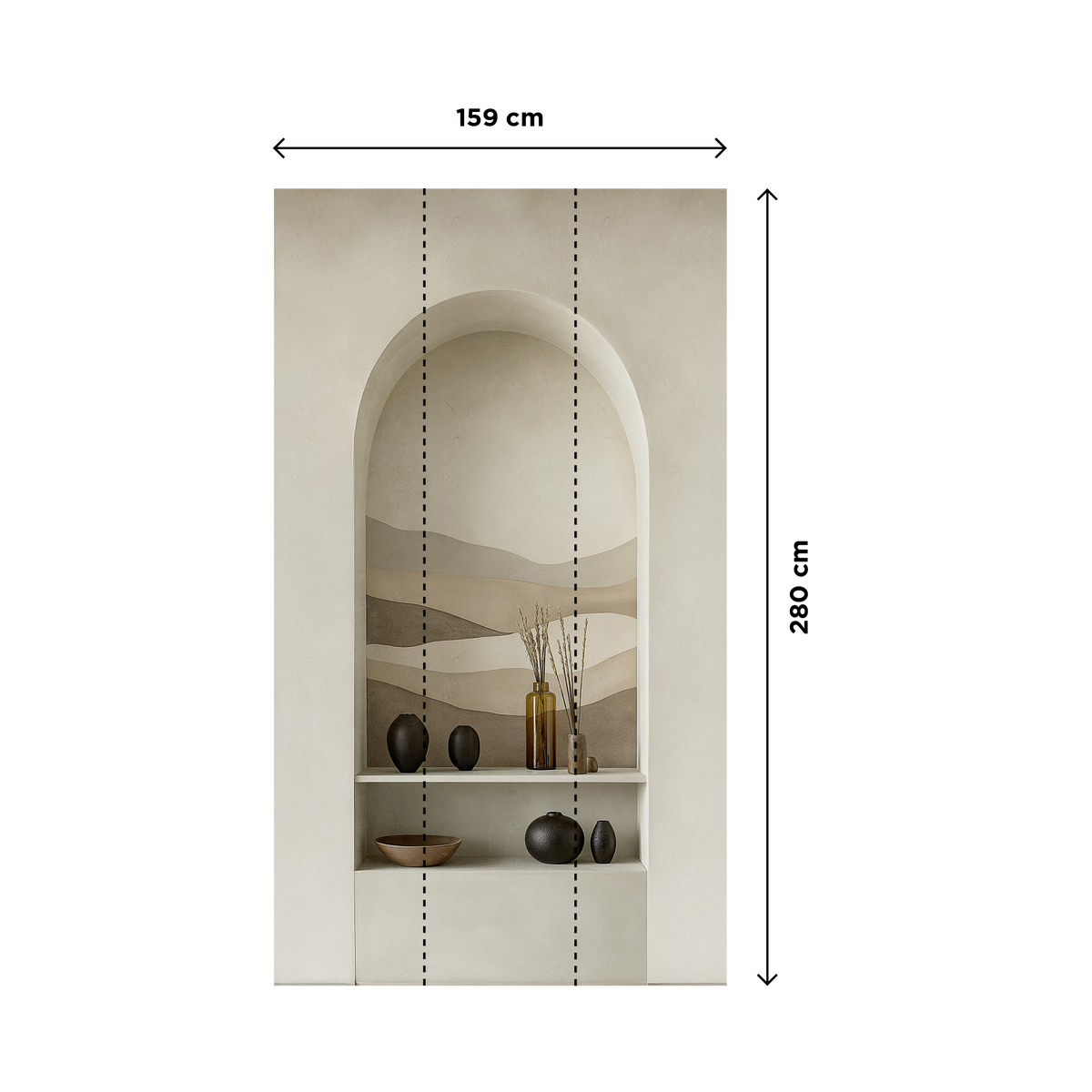 COSMOLIVING Papier peint panoramique L Clay mirage Sable beige Satiné