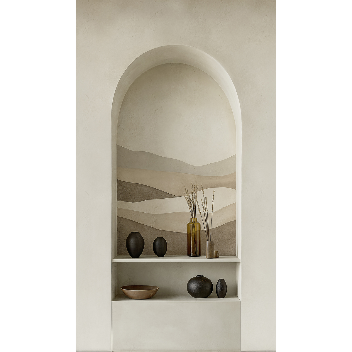 COSMOLIVING Papier peint panoramique L Clay mirage Sable beige Satiné