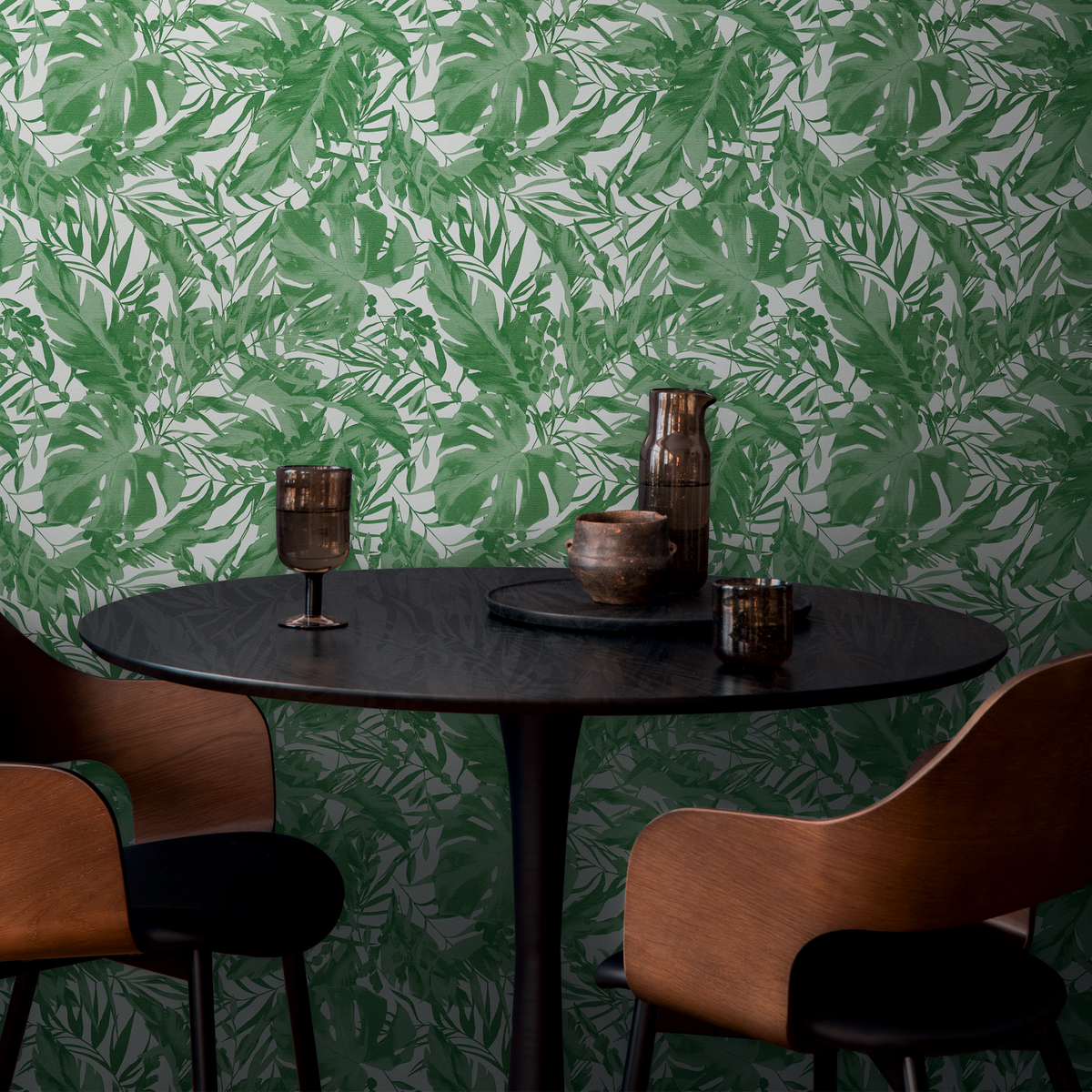 COSMOLIVING Papier peint intissé Earthlines Vert bouteille Trame