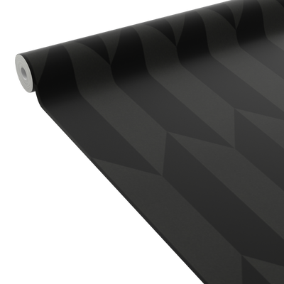 COSMOLIVING Papier peint intissé Graphic groove Noir Satiné