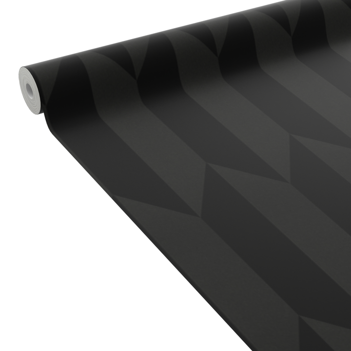 COSMOLIVING Papier peint intissé Graphic groove Noir Satiné