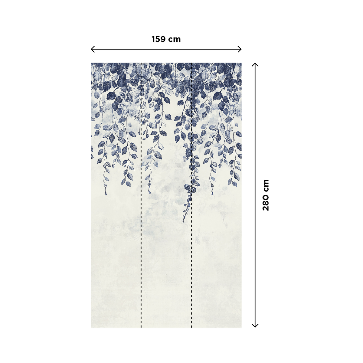 COSMOLIVING Papier peint panoramique L Hanging garden Bleu marine Satiné
