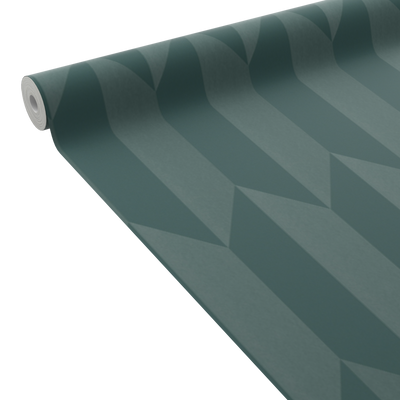 COSMOLIVING Papier peint intissé Graphic groove Bleu paon