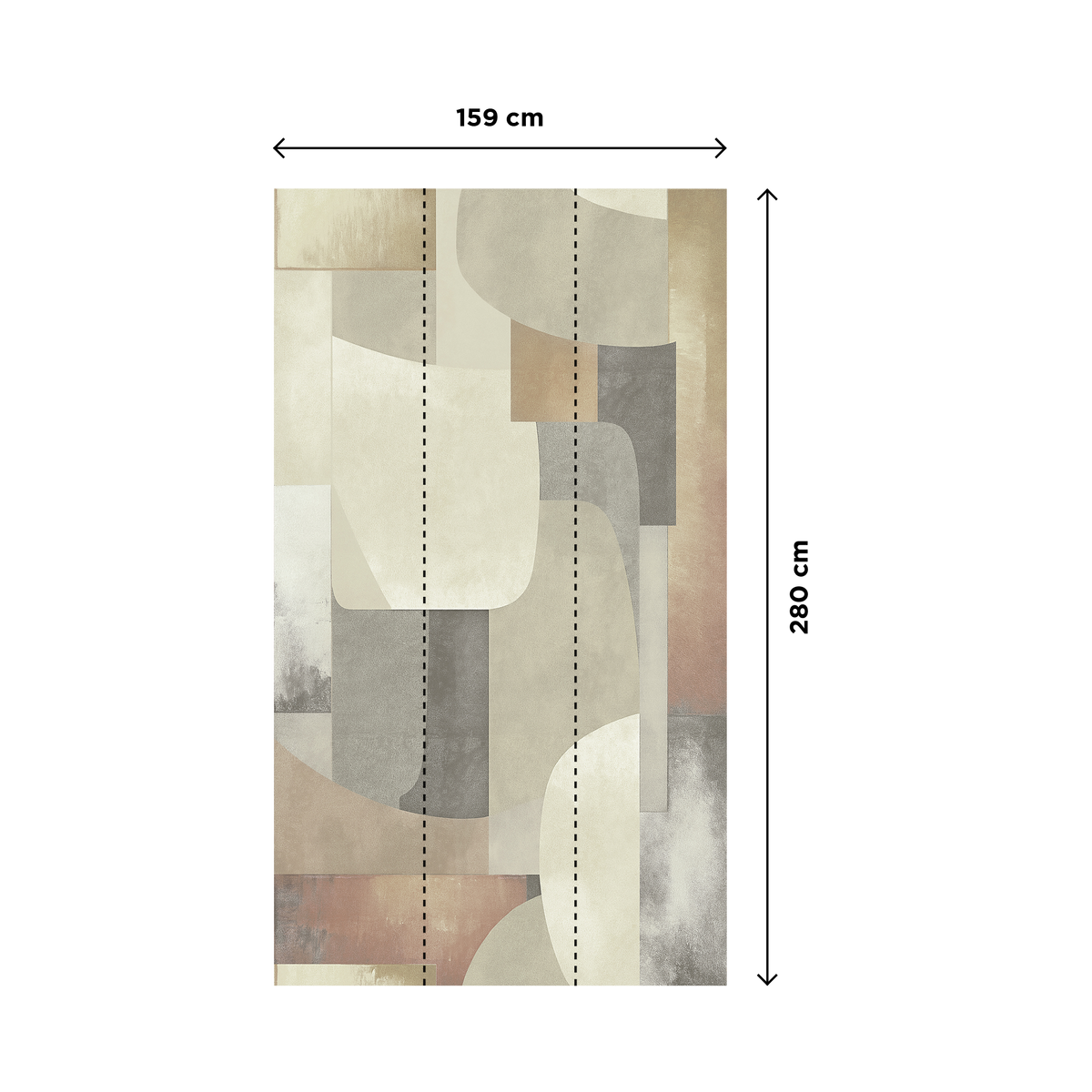 COSMOLIVING Papier peint panoramique L Gustav Lin, beige et gris perle Satiné