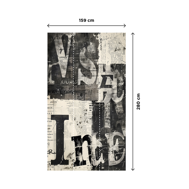 CosmoLiving Papier peint panoramique L NEWSPAPER 159 x 280 cm