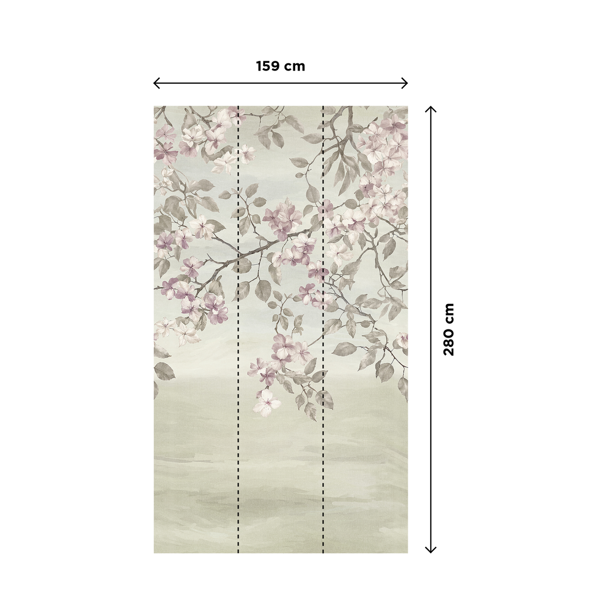 COSMOLIVING Papier peint panoramique L Suspending spring Kaki clair Satiné