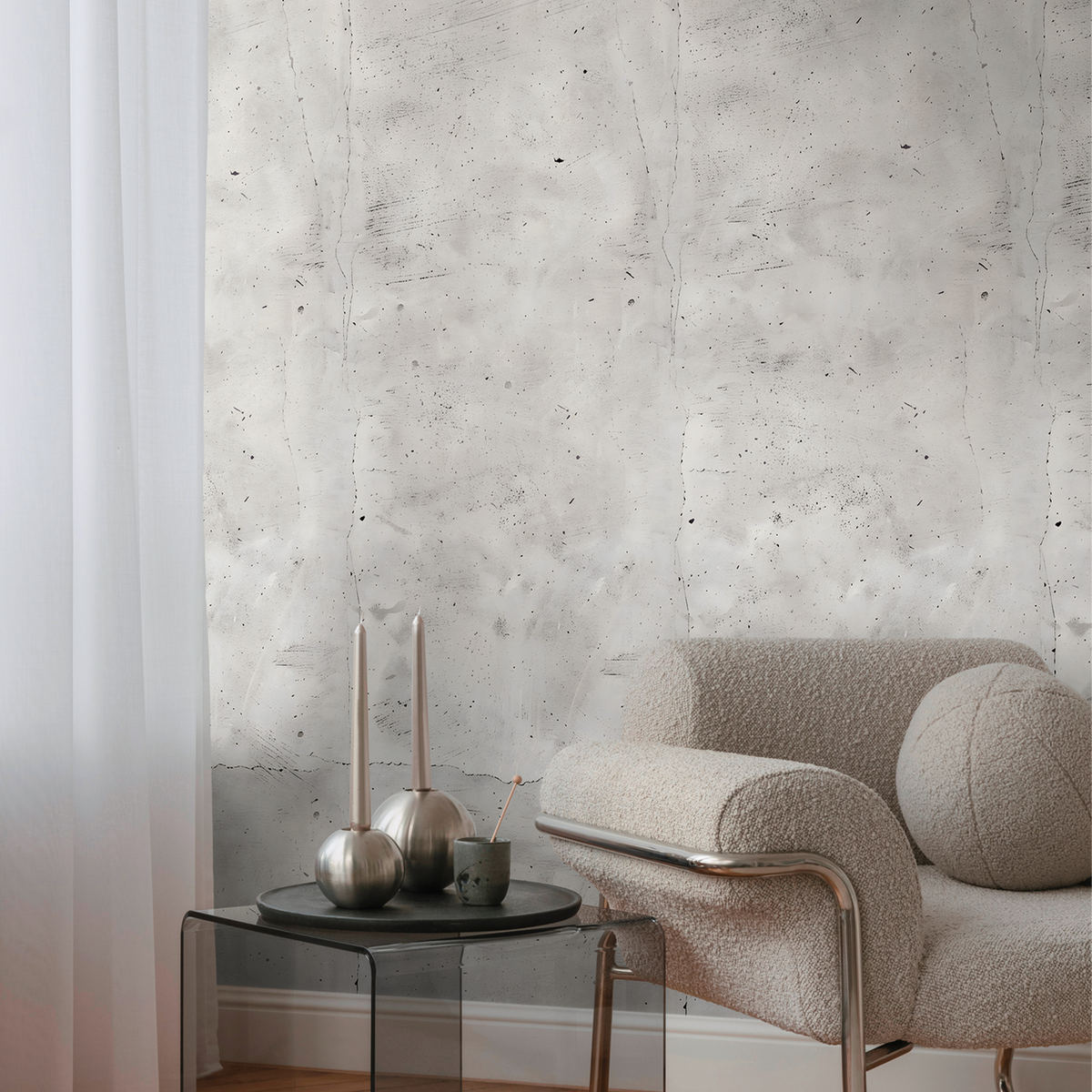 COSMOLIVING Papier peint panoramique L Concrete Gris béton Satiné