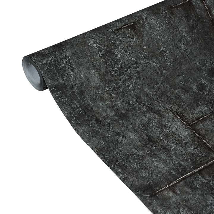 COSMOLIVING Papier peint intissé Graphite groove Gris anthracite Structuré