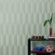 COSMOLIVING Papier peint intissé Graphic groove Vert d'eau
