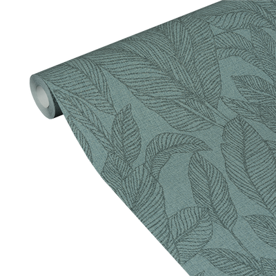 COSMOLIVING Papier peint intissé Golden fern Vert émeraude Trame