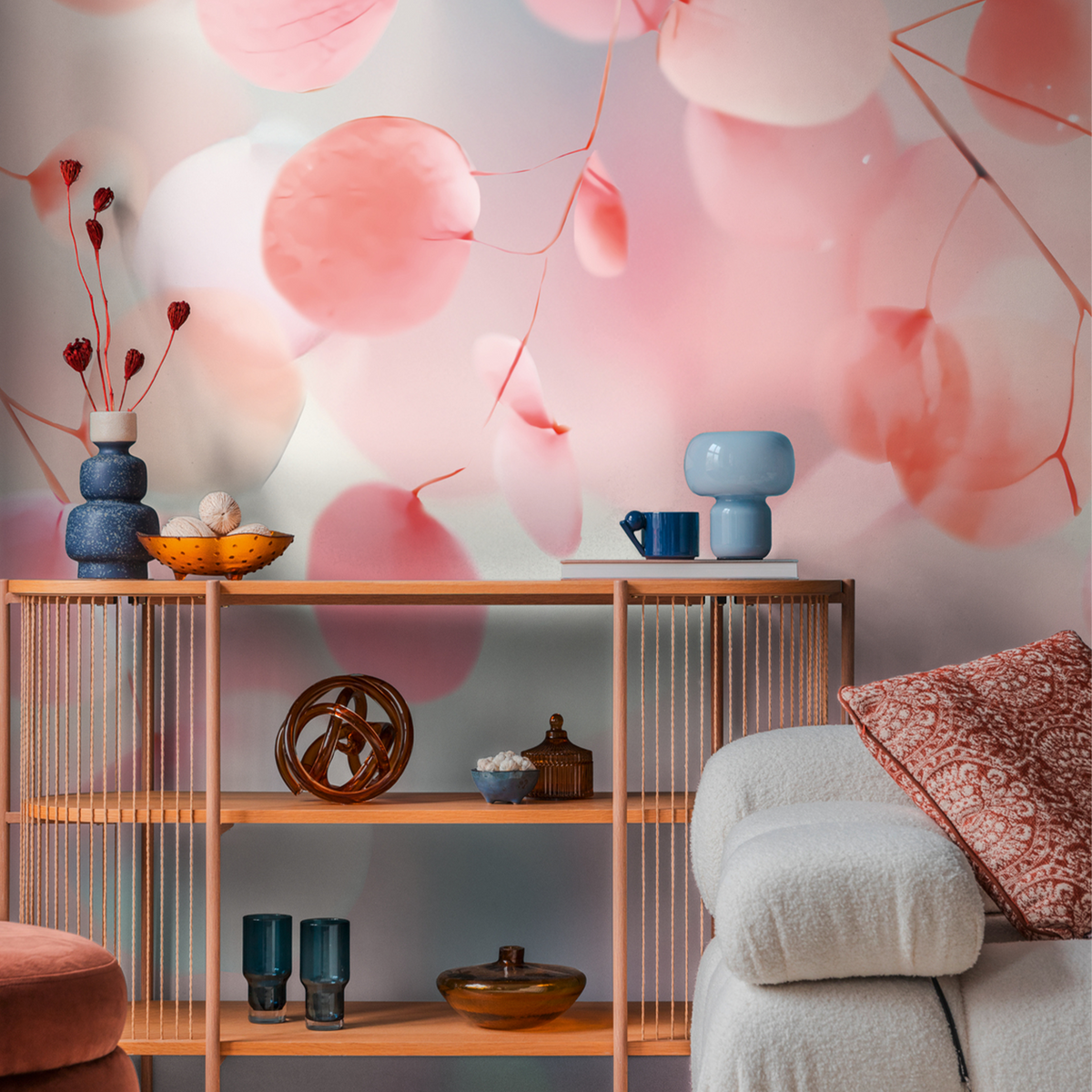 COSMOLIVING Papier peint panoramique L Fading flora Multicolore Satiné