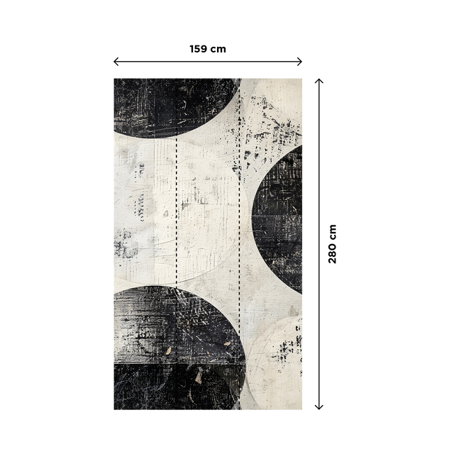 CosmoLiving Papier peint panoramique L CIRCLES BLACK 159 x 280 cm