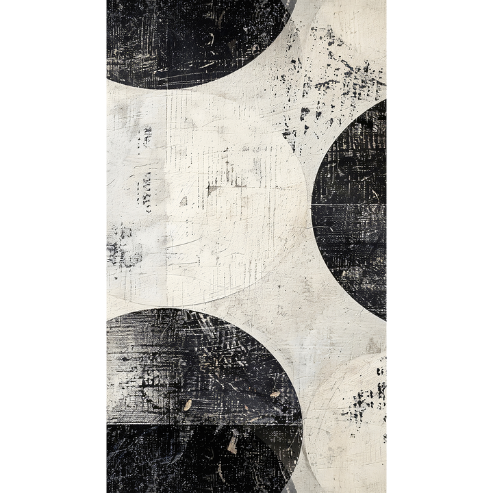 COSMOLIVING Papier peint panoramique L Circles black Gris perle et noir Satiné