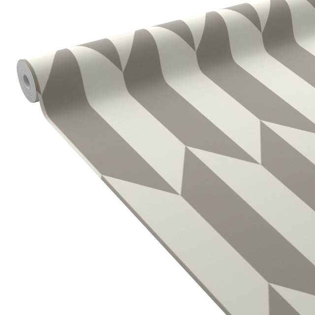 CosmoLiving Papier peint intissé GRAPHIC GROOVE blanc et argenté
