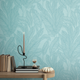 COSMOLIVING Papier peint intissé Golden fern Bleu azurin