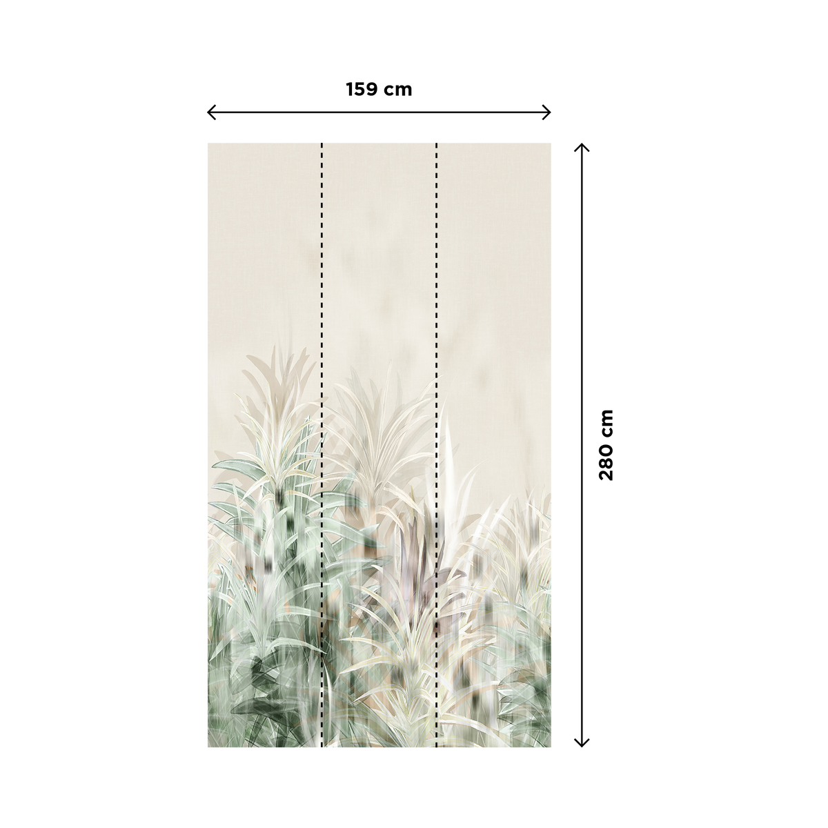 COSMOLIVING Papier peint panoramique L Brookfield place Vert feuille et lin Satiné