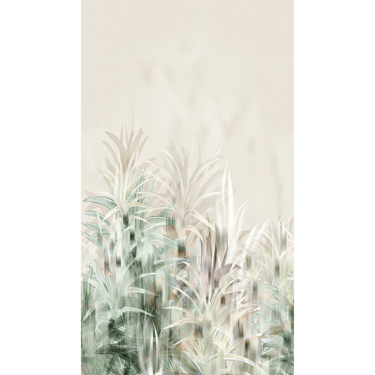 COSMOLIVING Papier peint panoramique L Brookfield place Vert feuille et lin Satiné