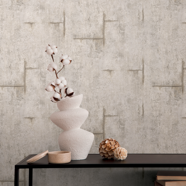 CosmoLiving Papier peint intissé GRAPHITE GROOVE gris chaud